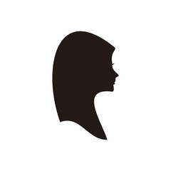 Woman with Hijab vector icon illustration sign