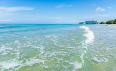 Wave on beach in thailand background