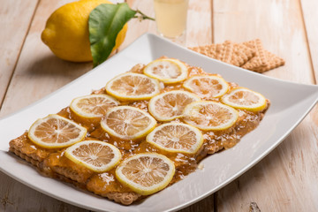 bisquit cake with lemon jam