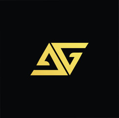 Outstanding professional elegant trendy awesome artistic black and gold color GG AG GA initial based Alphabet icon logo.