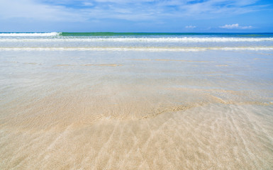 Sand and wave at the beach background