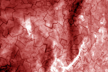 Old linoleum with pattern with blur effect in red tone.