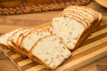 Slices of gluten free bread.