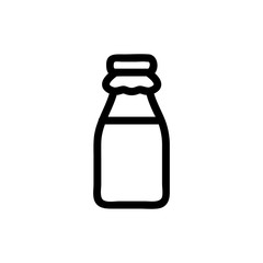 milk bottle icon vector. Thin line sign. Isolated contour symbol illustration
