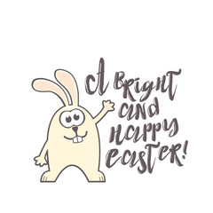 Easter greeting card with rabbit and text