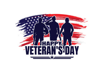 Military vector illustration, Army background, soldiers silhouettes,Happy veterans day .