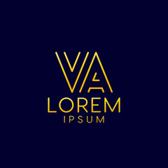 Modern, minimalist, and Luxury VA Initial Letter Logo Concept