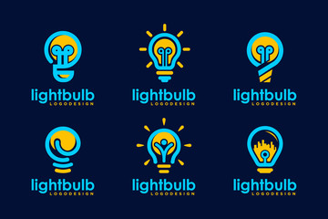 Light bulb abstract and creative logo icon concept 