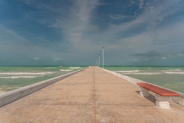 Pier On El cuyo Beach