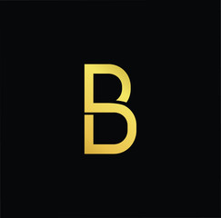 Outstanding professional elegant trendy awesome artistic black and gold color B BP PB BD DB initial based Alphabet icon logo.