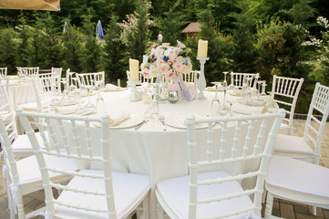 Wedding reception banquet party table