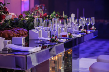 Wedding reception banquet party table