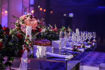 Wedding reception banquet party table