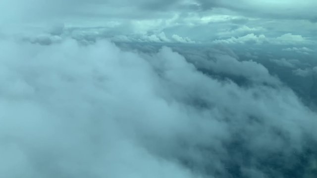 Flying through Stormy clouds in a Cessna Caravan, Maui Hawaii.