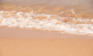 Wave & Sand beach background , holiday or relax in summer concept.