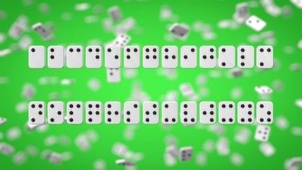 braille alphabet on green background. 3d illustration