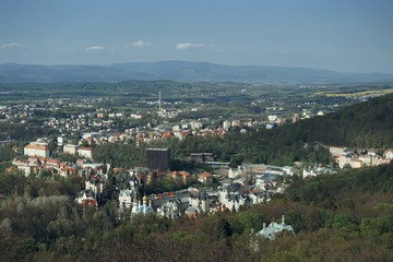 View from Diana tower on Karlovy Vary (Karlsbad), Czech Republic.