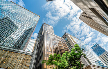 View of commercial building in Central Hong Kong..