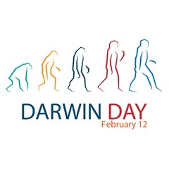 International Darwin Day February 12 design vector illustration.  - obrazy, fototapety, plakaty