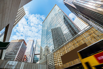 View of commercial building in Central Hong Kong..