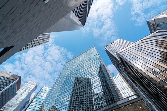 View of commercial building in Central Hong Kong..