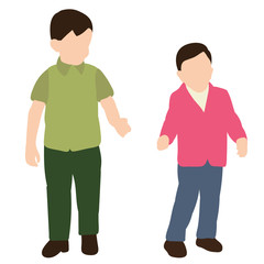 Fototapeta premium silhouette in a flat style, boy