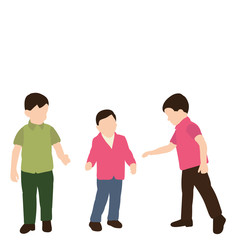 silhouette in a flat style, children