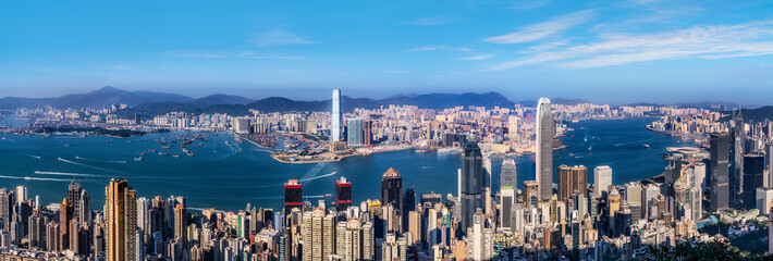 Obraz na płótnie Canvas Beautiful city skyline of Hong Kong, China..