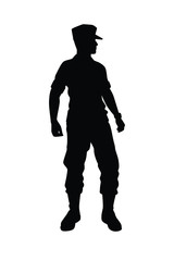 Standing soldier silhouette vector