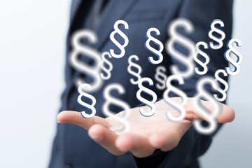 paragraph law sign digital in hand