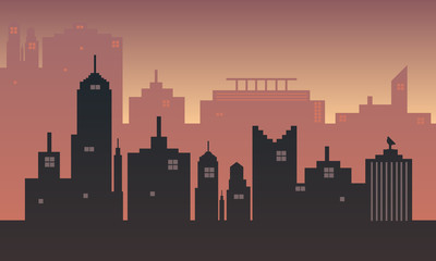 Background of a city with evening atmosphere