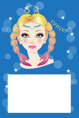 Illustration with zodiac sign and white space to write a text