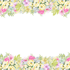 Tropical Blossom plant watercolor colorful and pastel for holiday birthday wedding party wreath bouquet for invitation card traditional flower and plants