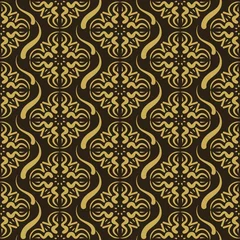 Tragetasche Seamless pattern Black and gold colors. Decorative pattern in a vintage style. Suitable for book cover, poster, logo, invitation. Vector. © PETR BABKIN