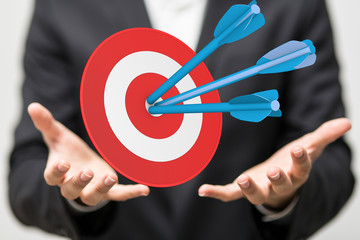 Marketing And Communication Success Concept dart.