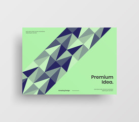 Creative business presentation vector A4 horizontal orientation front page mock up. Modern corporate report cover abstract geometric illustration design layout. Company identity brochure template.