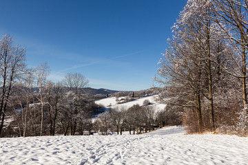 Winter mountains on a bright sunny day