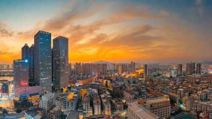 Naklejka premium Night view of Quanzhou City, Fujian Province, China