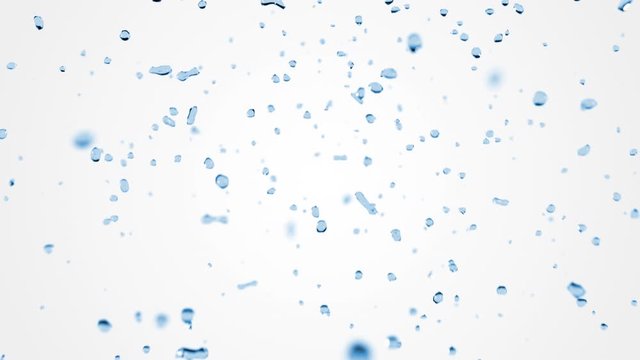 Realistic 3D rain falling. Background render of water drops animation. Alpha matte. 4K backdrop footage.