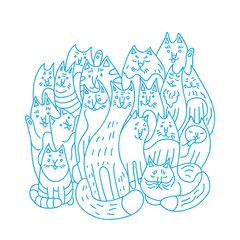 Cats family vector illustration