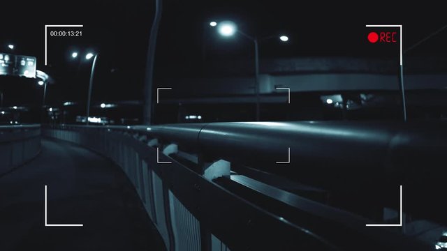 Digital Recording Camera in Downtown City Area At Night Series - Bridge Version