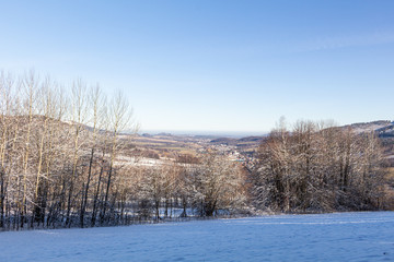 Winter mountains on a bright sunny day