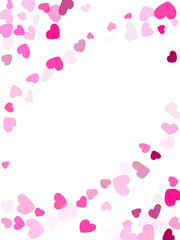 Hearts confetti flying vector background graphic design.