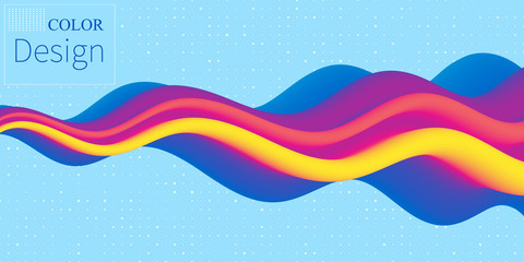 Fluid shape. Abstract flow. Trendy poster. Vector