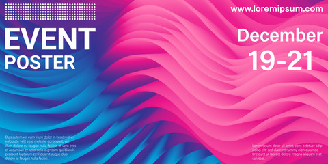 Event poster. Party background. Fluid flow.Vector