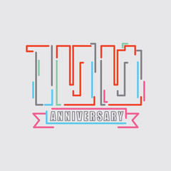 100th Years Anniversary Logo Birthday Celebration Abstract Design Vector Illustration