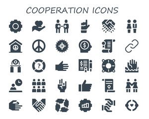 cooperation icon set
