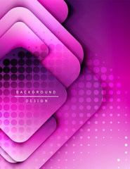 Rounded squares shapes composition geometric abstract background. 3D shadow effects and fluid gradients. Modern overlapping forms.