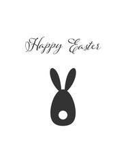 Happy Easter - Schlichte, abstrakte Geschenkkarte in Schwarz und Weiß	