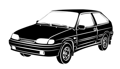 Obraz premium The Sketch of a old retro car.